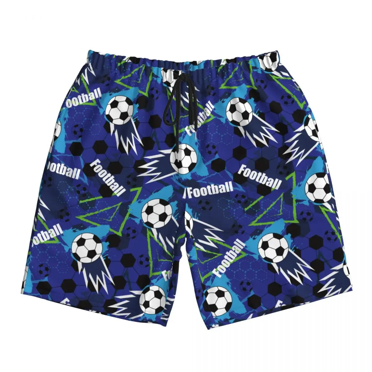 Pantaloncini da calcio da uomo hawaiani estivi Cartoon Balloni da calcio Pantaloncini da donna Pantaloni corti con stampa da spiaggia Pantaloni sportivi casual da bagno