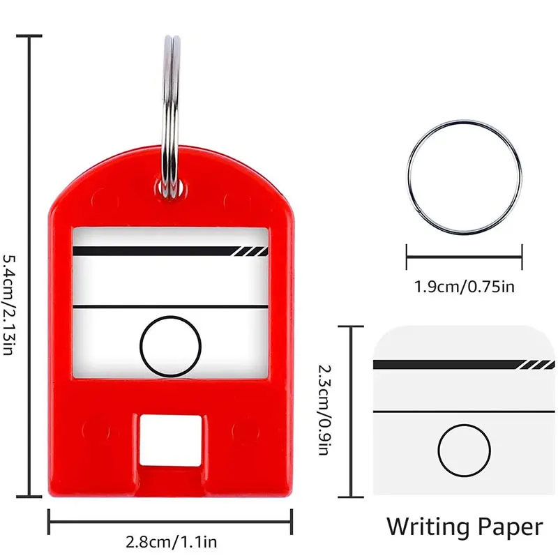 10-50pcs/lot Plastic Key Tags with Split Ring Label Window for DIY Key Chain Name Tags Dog Name Tag Keychain Kit Craft Materials