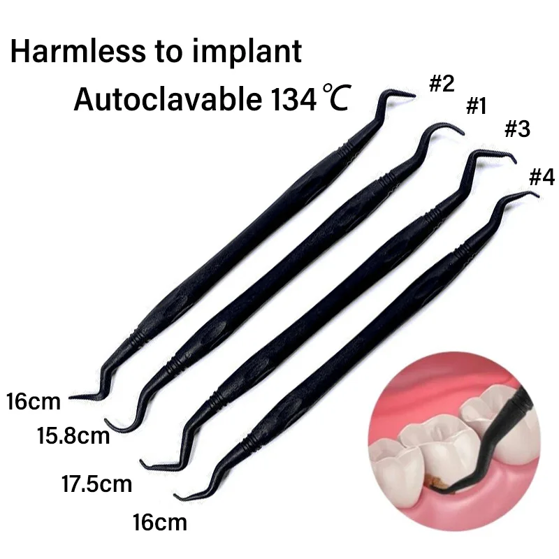 Dental Autoclave Implant Scaler Curettes Cleaner Carbon Probe Fiber Periodental Flexible Scaling Tip Plastic No Harm Lab Tools