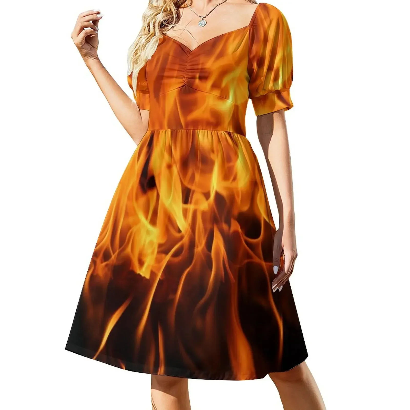 

Fire flames Sleeveless Dress Cocktail of dresses summer women's suit dresses for women Dress