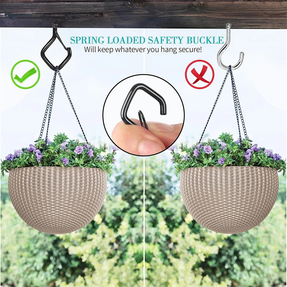 برغي خطاف أمان بإبزيم مربع متعدد الألوان مع مشبك أمان مضاد للسقوط يستخدم لأضواء سلسلة معلقة في الهواء الطلق من بونساي