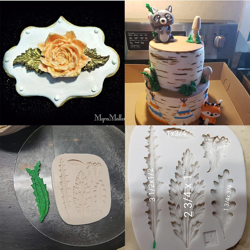 Baum blatt Silikon form Blätter Harz Schimmel Kuchen Ton Fondant Moule Dekorations werkzeuge Cupcake Topper Küchen zubehör Artikel backen – Detail 8