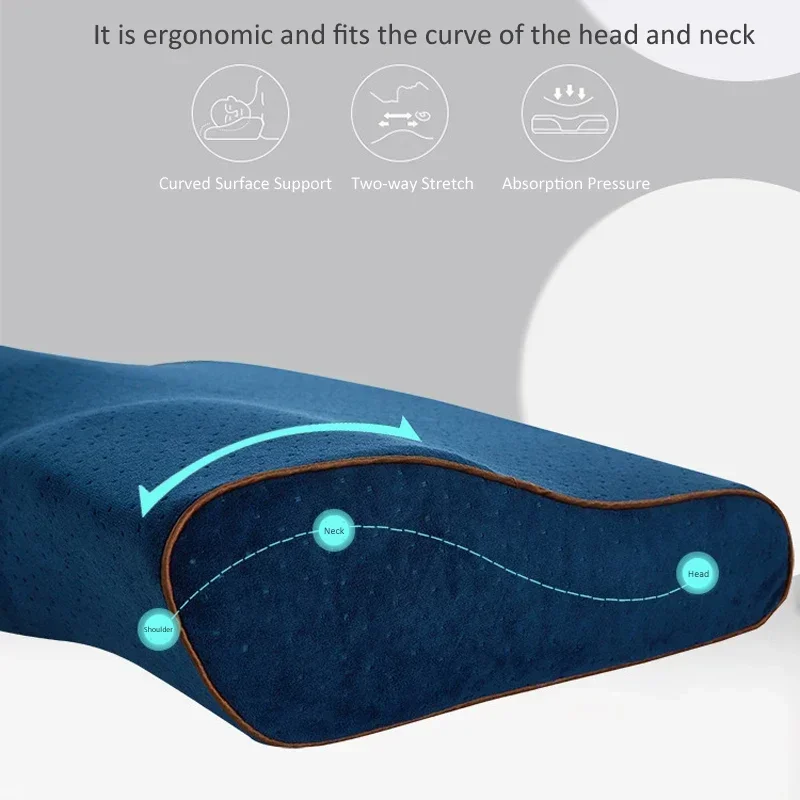 

Summer Gel Orthopedic Memory Foam Pillow Slow Rebound Comfy Sleeping Butterfly Shaped Pillows Neck Support Cervical