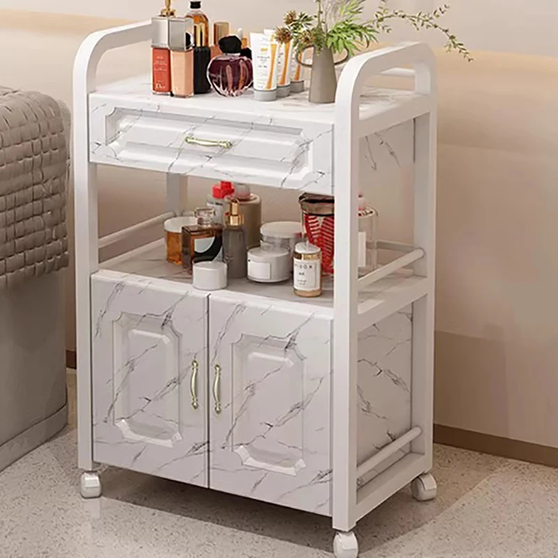 

Trolley With Wheels Spa Stainlesswhite table Cart Machine Lase Bar Tattoo Metallic Organizers Trolleys Salon Professional Drawer