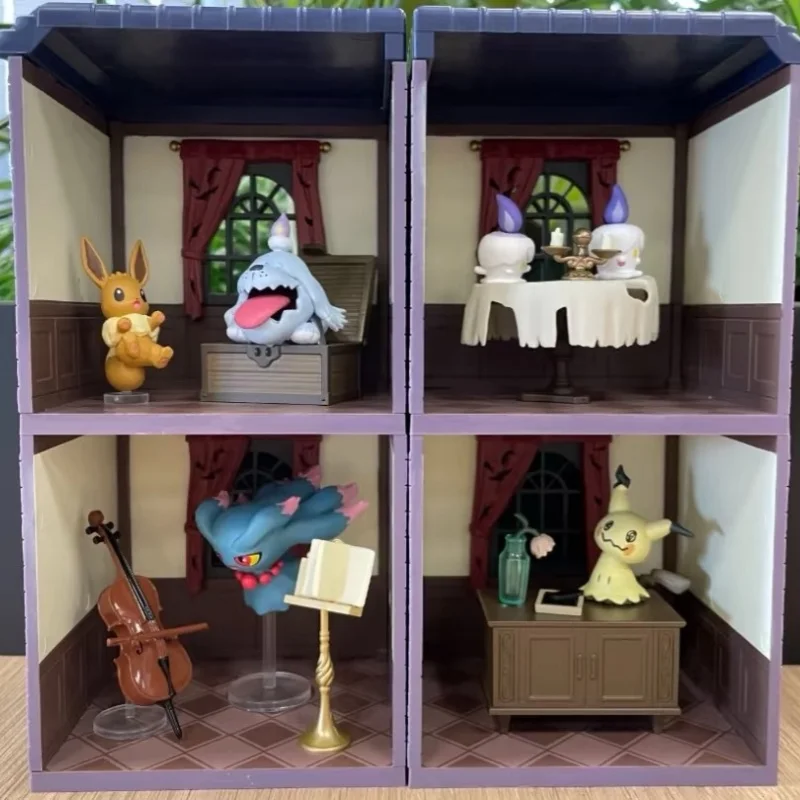 

Подлинная Re-Ment, подлинный Pokemon Midnight Mystery House 2, миниатюрная сцена, коллекционная модель, слепая коробка, подарки-сюрпризы, игрушки