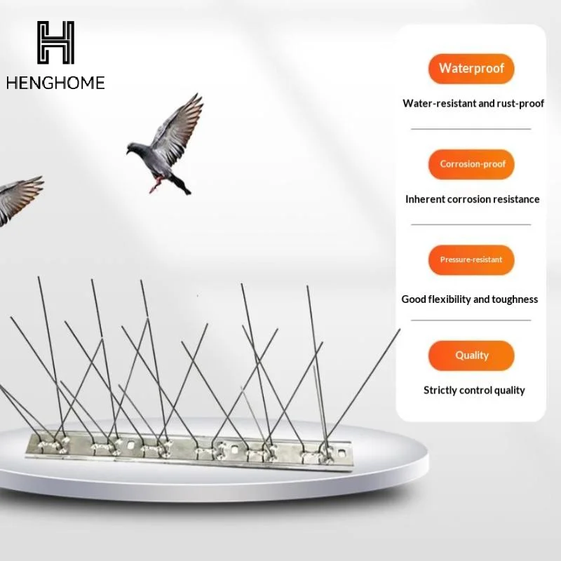 Púas de Acero Inoxidable para Pájaros, Fácil Instalación, 25/33cm, Repelente de Aves, Resistente al Óxido, Ignífugo, Espinas para Ahuyentar Aves