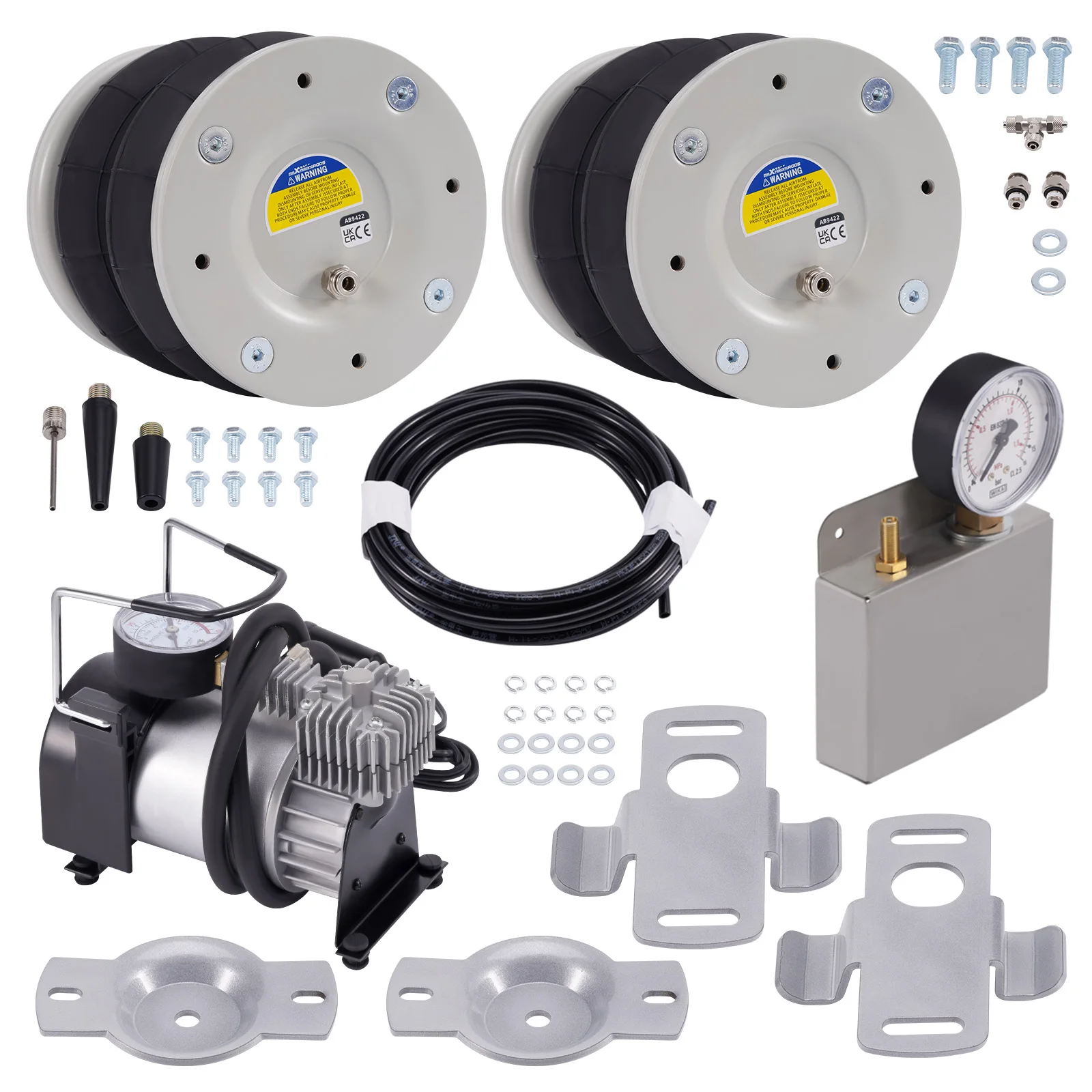 Air Suspension Kit W/ Compressor For Peugeot Boxer 1994-2023 4000kg Campervan Air Suspension Bellow Bag Assist Kit