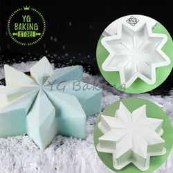 Dorica 3D Octagonal Star Design Silicone Mousse Mould DIY Christmas Pudding Dessert Chocolate Mold Cake Decorating Tool Bakeware