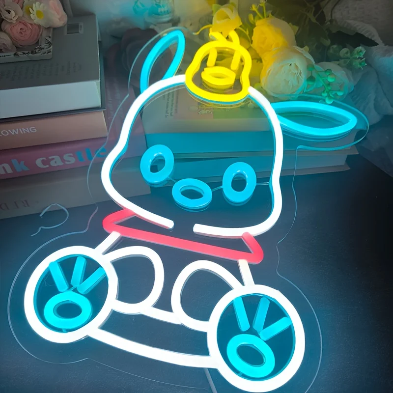 Sanrio Pochacco Insegna al neon LED Luce al neon USB Dimmerabile Camera da letto Bar Soggiorno Cinema Sala giochi Man Cave Decor Regali di compleanno