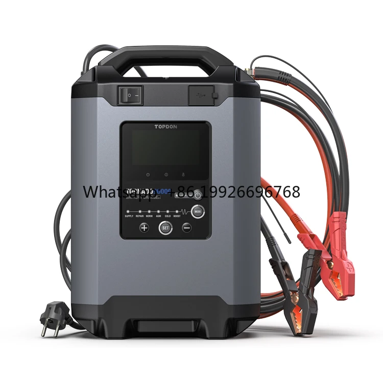 

Зарядное устройство для автомобильных аккумуляторов T90A 12В/24В с функцией программирования ЭБУ, стабилизатором напряжения и 6 режимами зарядки, умное зарядное устройство для автоаккумуляторов