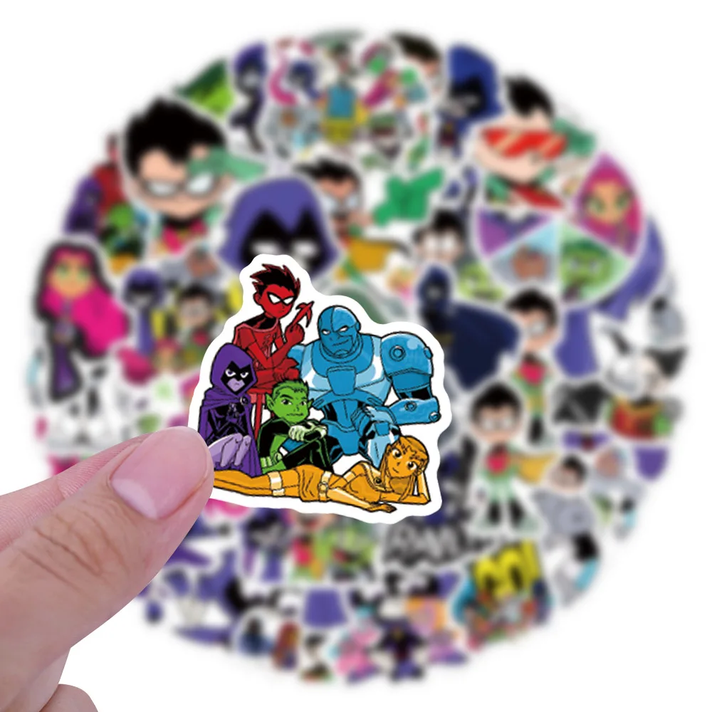 10/30/60PCS Cartoon Teen Titan Sticker Superhero Decal Kids DIY Skateboard Guitar Laptop Phone Funny PVC Waterproof Graffiti Toy