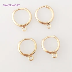 Gold Plated 12mm/14mm Round Earring Hooks Findings, DIY Earrings Jewelry Making Supplies