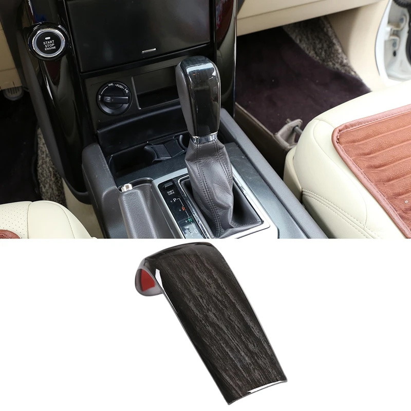 For Toyota Land Cruiser Prado FJ150 150 AT 2010-2017 Black Wood Grain ABS Gear Shift Knob Cover Trim