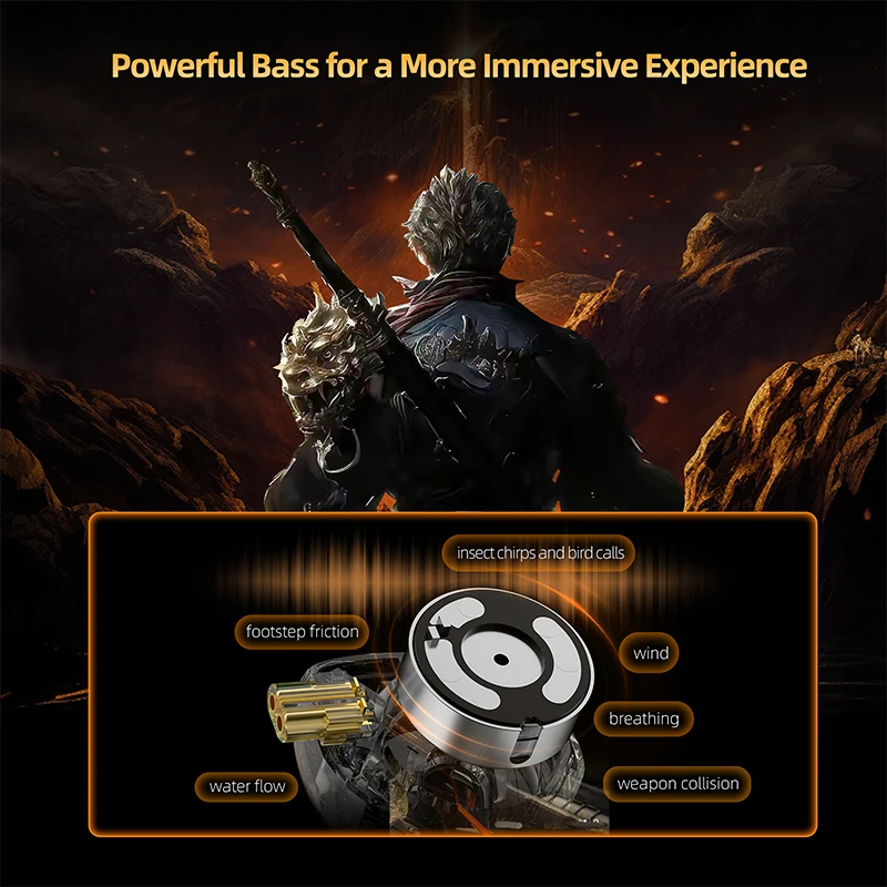 سماعات KZ Axas داخل الأذن هاي فاي، صوت عالي الدقة، باس عميق، اختيار مثالي لألعاب استمتع بالموسيقى