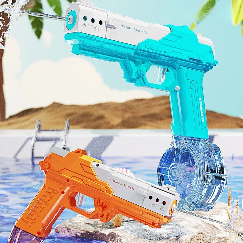 :Pistola de agua continua eléctrica, pistola de pulverización de agua automática, pistolas de juguete para niños, piscina de verano, batalla en la playa