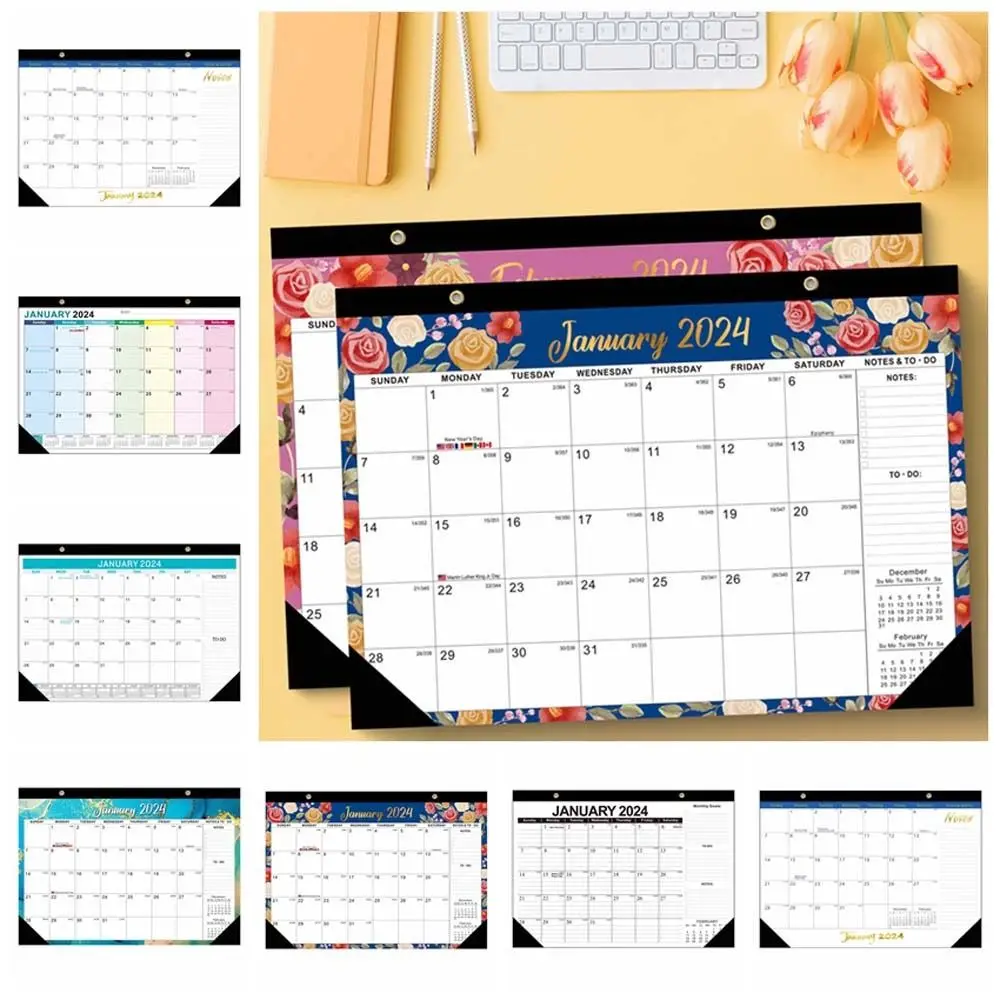 

Weekly Schedule 2024 Wall Calendar Office Stationery Daily Planner English Calendar 18 Months Agenda Organizer