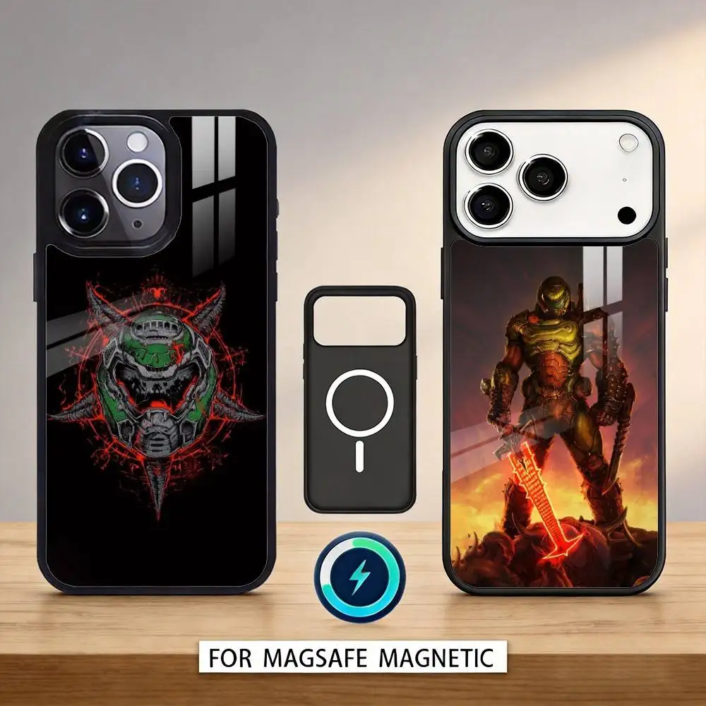 

Game D-Doom D-Dark A-Ages Phone Case Magnetic For iPhone17 16 15 14 13 12 Pro Max For Magsafe Wireless Charging Cover