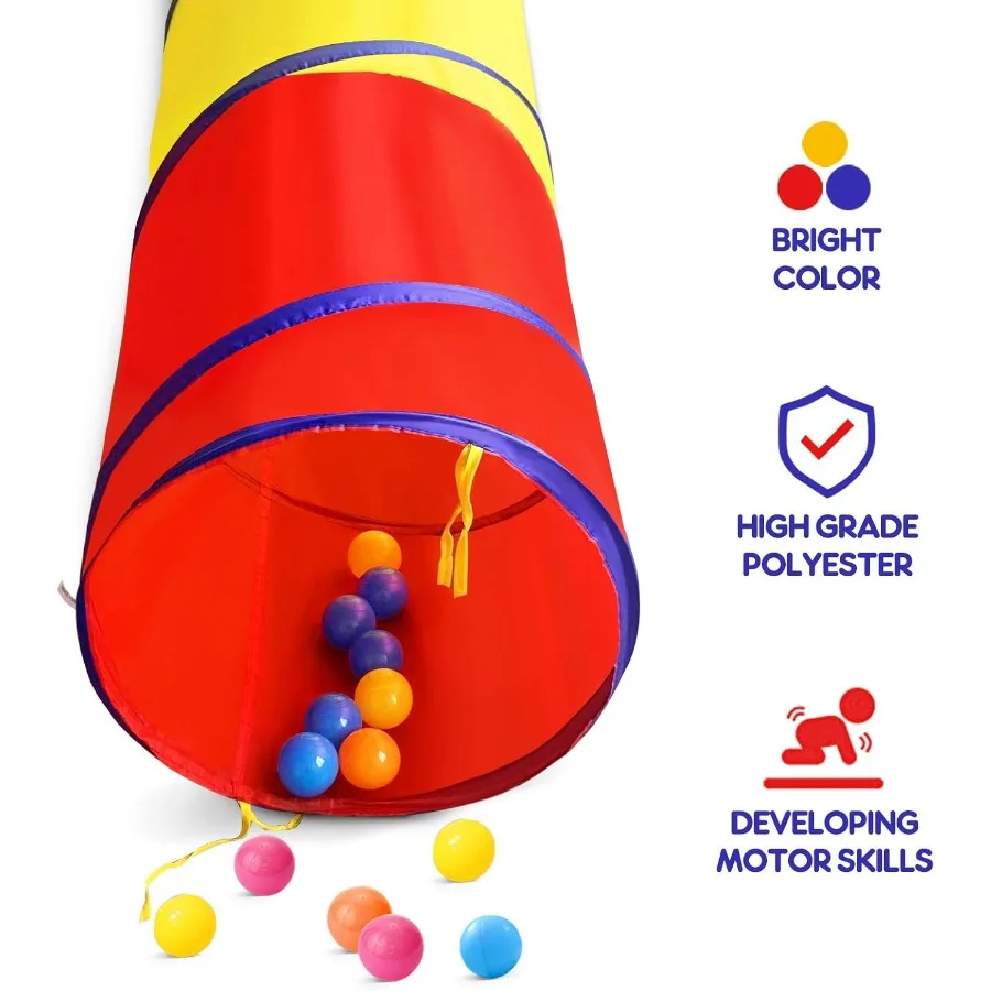 Play Tunnel for Toddlers Pop Up Crawl Through Tunnel Play Tent for Baby Infant or Dog Tunnel Toys or Gift Indoor and Outdoor Cl