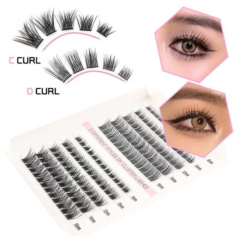 Pestañas Postizas Individuales con Rizo ABCD, Racimos, Esponjosas, Suaves, Naturales, de Visón, Suministros de Belleza 6