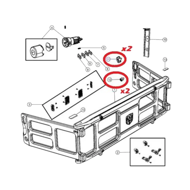 for RAM 1500 2500 3500 RAM BOX Handle and Grommet Kit New 68054997AB