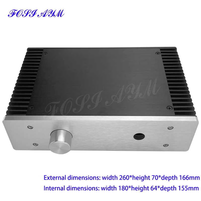 260*70*166mm FOSI AYM Aluminum Amplifier Case Cooling Chassis Preamplifier Case Vacuum Tube Amplifier Chassis Shell DIY Box