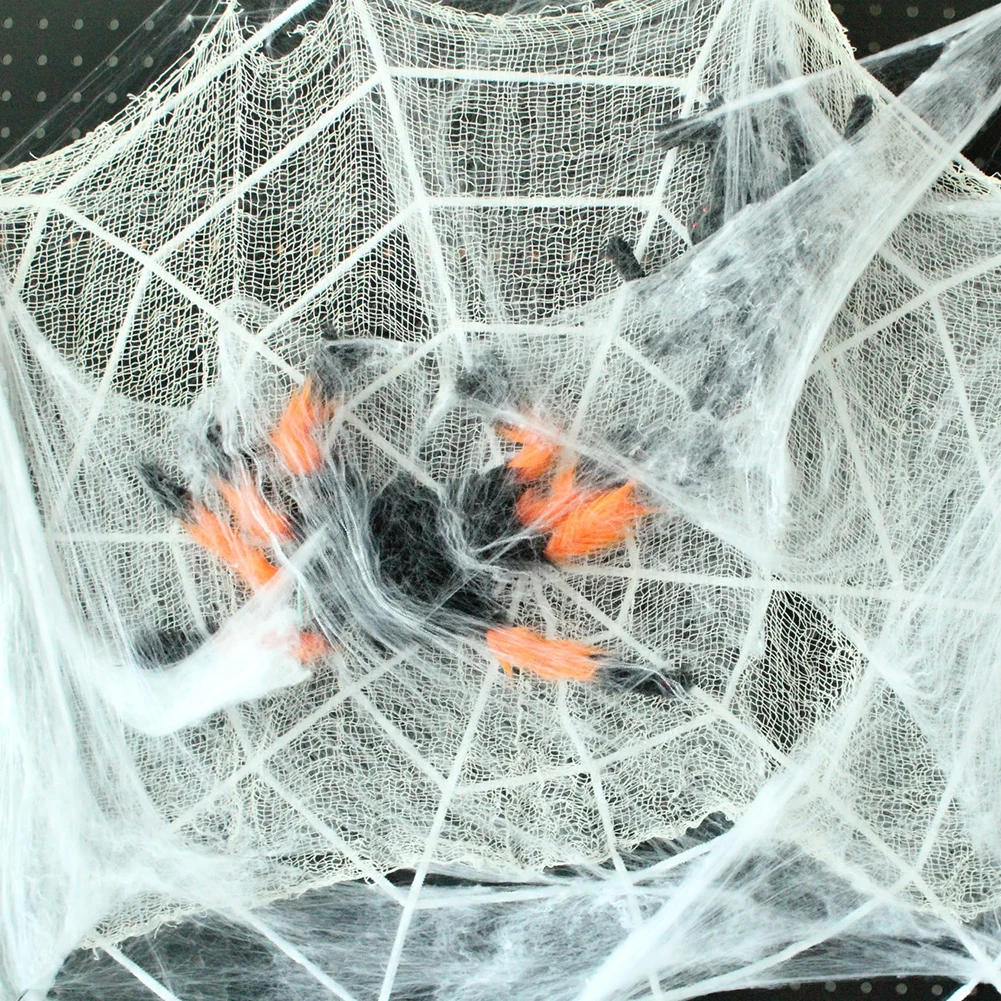 Decorazioni realistiche di Halloween ragnatela artificiale decorazioni spaventose per feste di Halloween per Bar oggetti di scena per la casa stregata regali per bambini