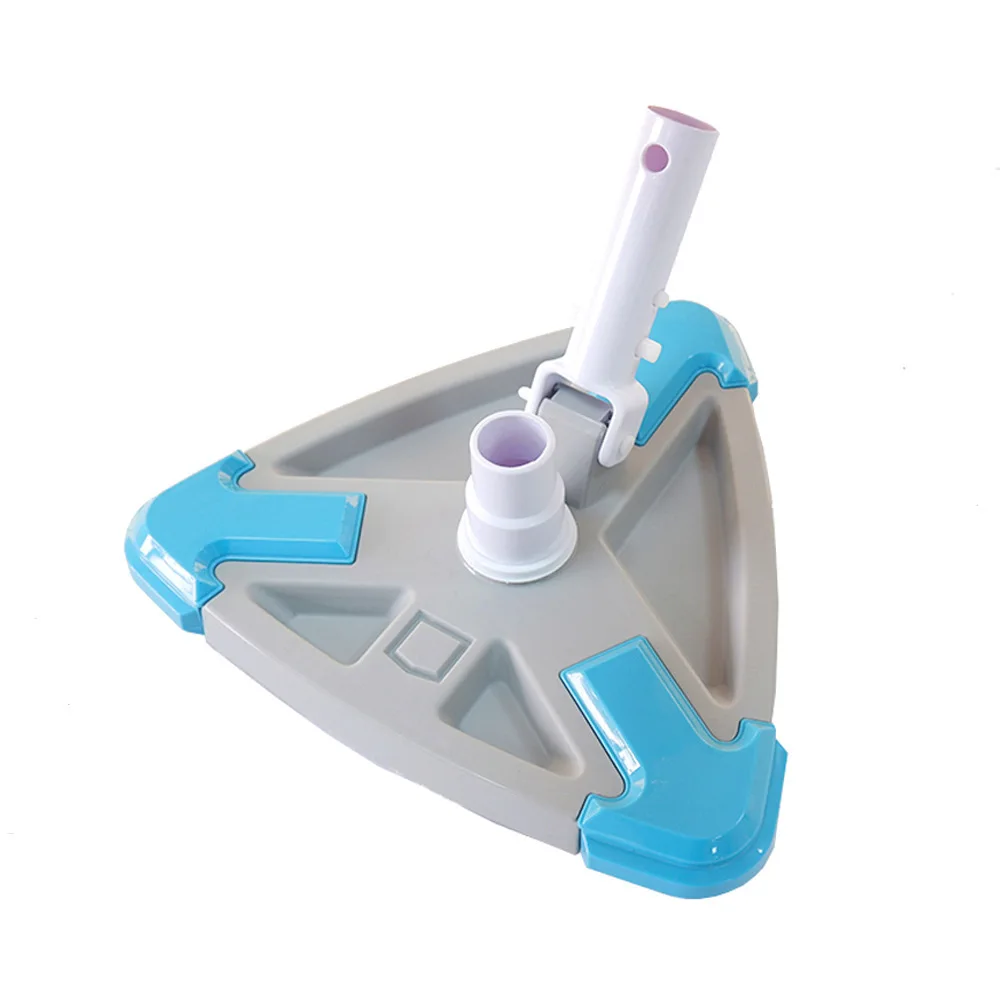 Triangular Design Pool Brush for Swimming Pool Cleaning Paired with Vacuum Head and Fastener for Standard Pole Use