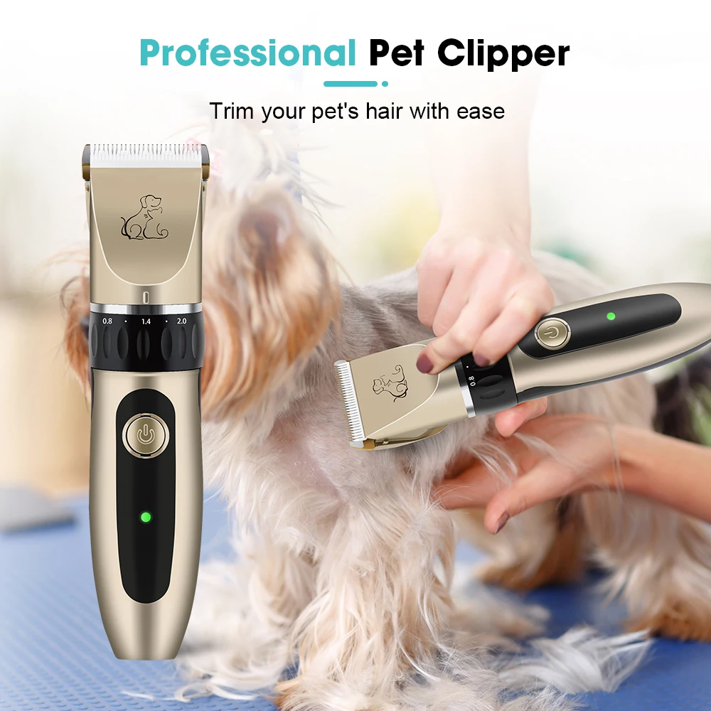 

Cat Dog Hair Clipper Electrical Professional Hair Clipper for Pets Silent Hair Cutter USB Rechargeable Pet Grooming Clipper Set