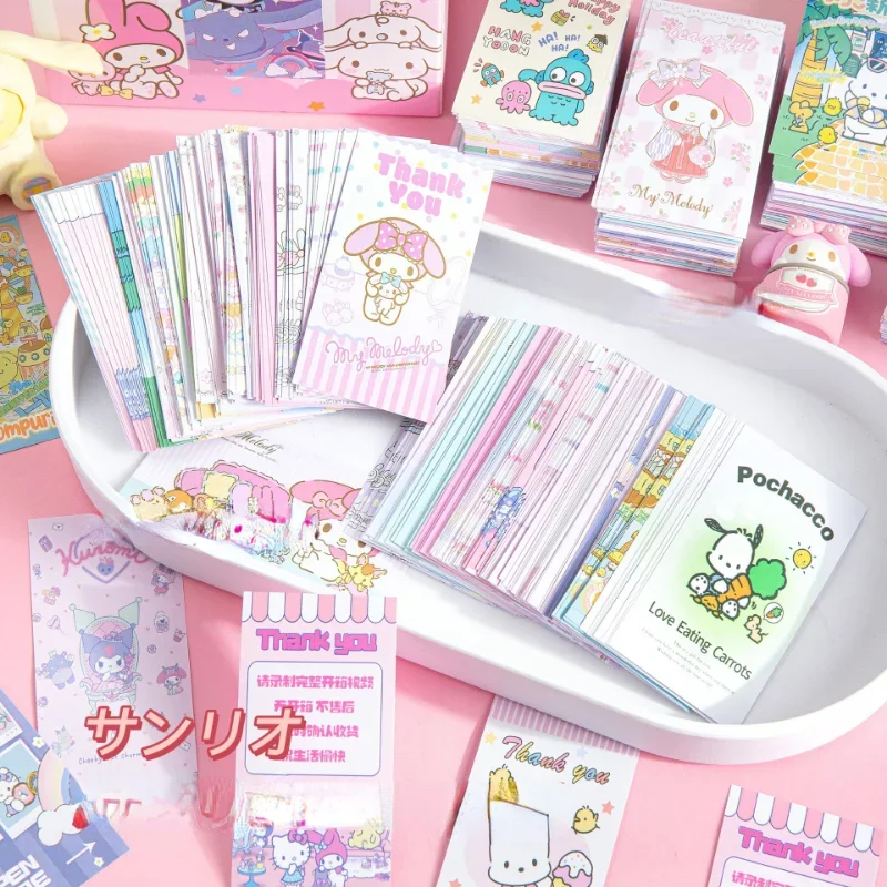 Juego de pegatinas de sellado híbrido Kawaii Sanrio, calcomanías autoadhesivas de dibujos animados de Hello Kitty, papelería decorativa, 290