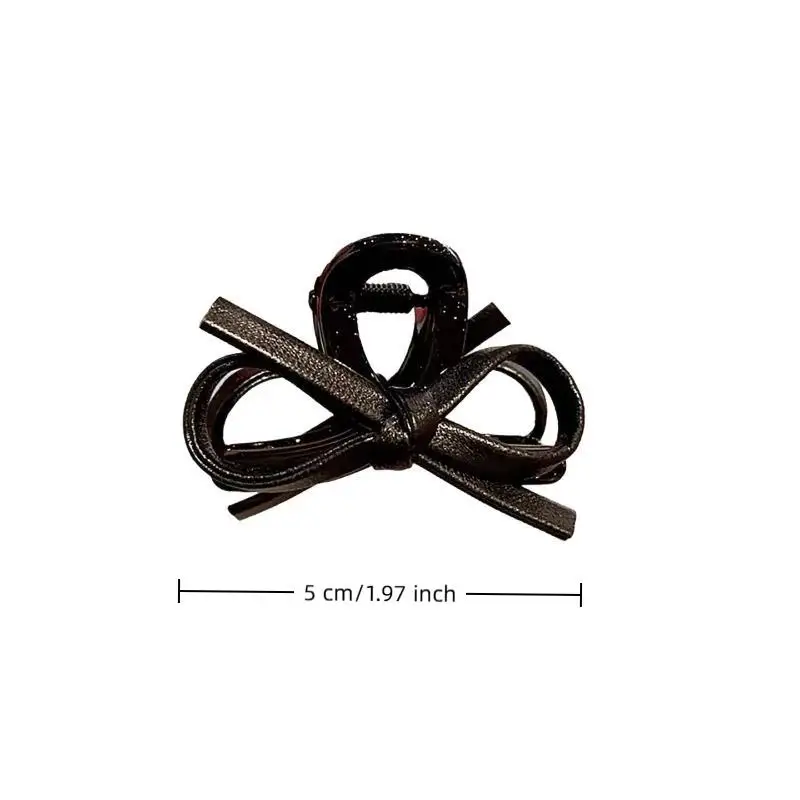 2Pcs Vintage Leather Bow Small Hair Claw For Women Girls Sweet Hair Ornament Claw Clip Hair Clip Hairpin Hair Accessories view 5