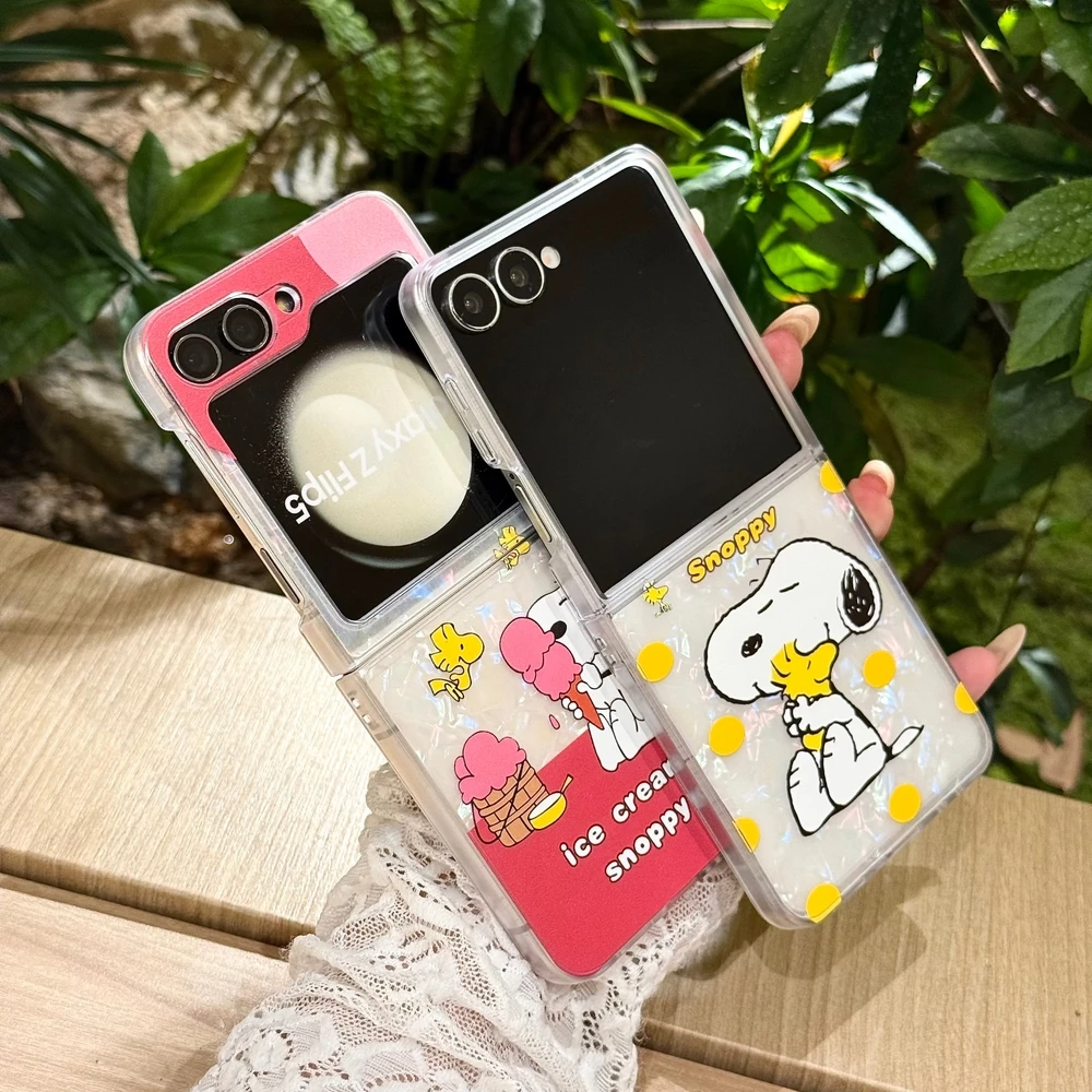 Cute Cartoon Peanut Snoopy Phone Case For Samsung Galaxy Z Flip 8 7 6 5 Case Soft TPU Back Cover For Z Flip 3 4 Cover - view 4