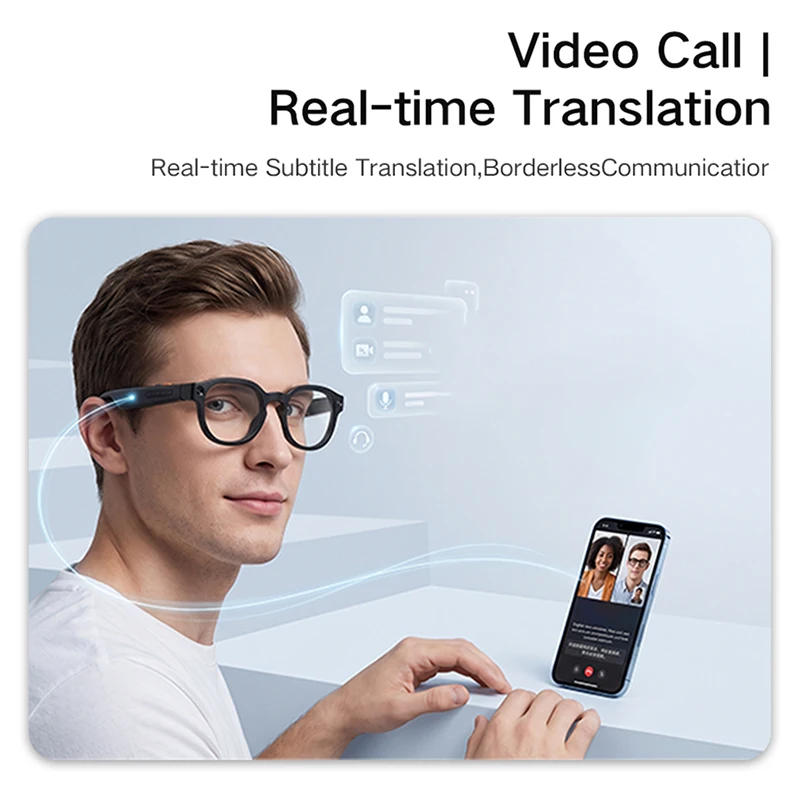 Lenovo G6 Smart-Brille 8MP Kamera Bluetooth-Anrufe Video KI-Übersetzung Bildstabilisierung Video- und Audioaufnahme – Detail 7