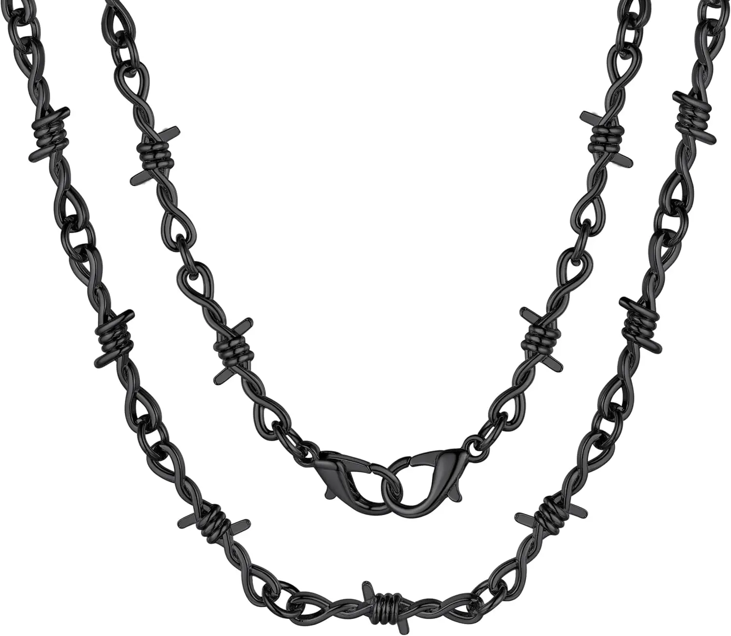 

Ожерелье-цепь Chainshouse с шипами в стиле панк для мужчин и женщин, шириной 5/6/7/9/12 мм, из нержавеющей стали/черного металла/золота