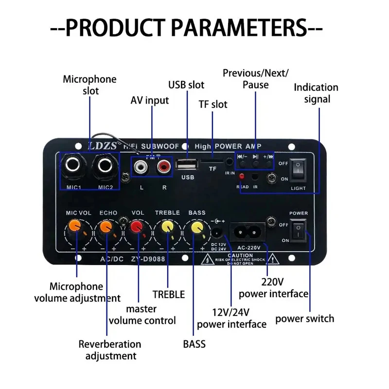 سيارة تعديل الصوت جهاز تضخيم الصوت مجلس 12 فولت-220 فولت بلوتوث مجلس مكبر صوت للسيارة سائق الأساسية مكبر كهربائي ZY-D9088 #2