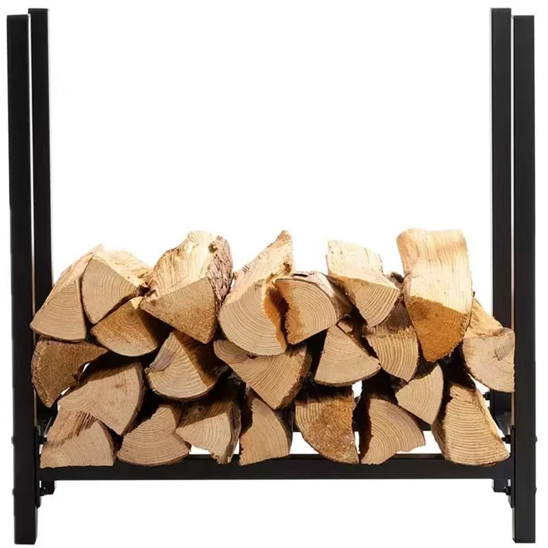 Creative Firewood Rack Steel Metal Firewood Log Holder Rack for Indoor Outdoor