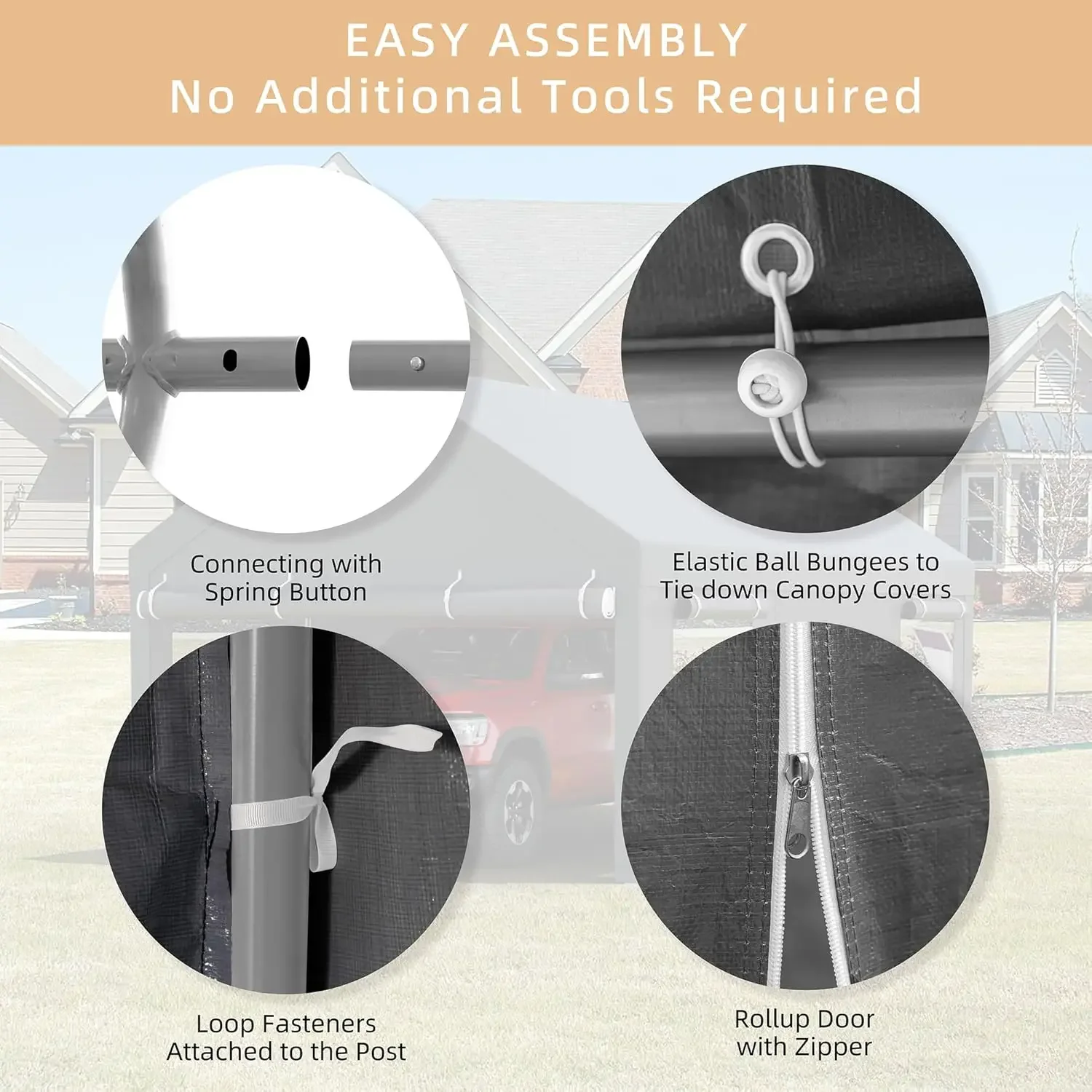 [¡Nueva llegada, stock limitado! ]Carport resistente de 12x20 pies con paredes y puertas laterales extraíbles, garaje portátil con ventana enrollable