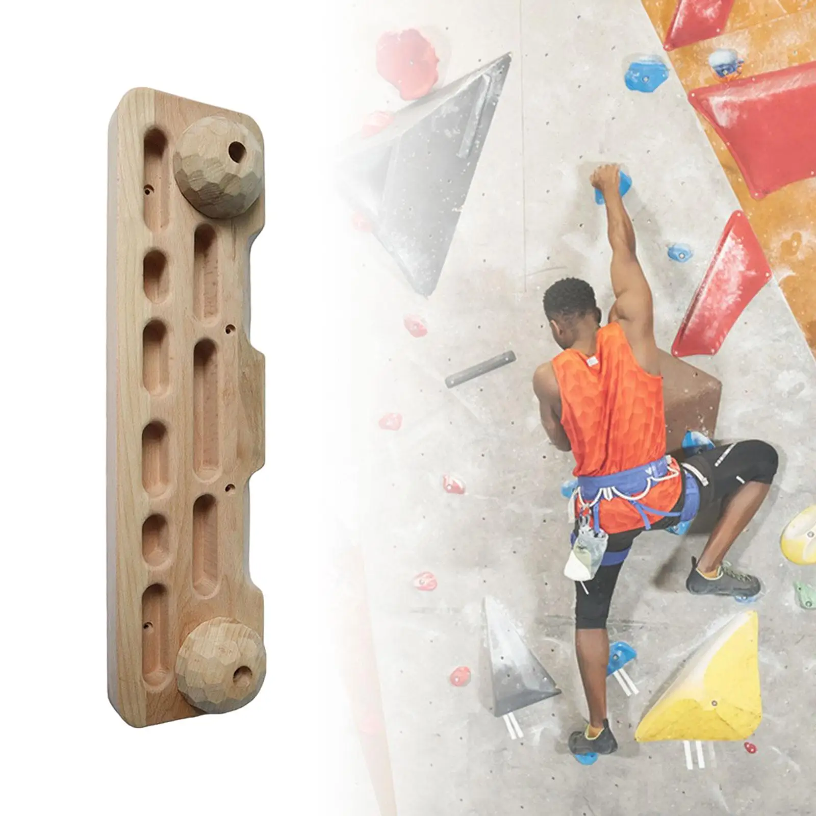 Climbing Hangboard Wall Mount Climbing Board Hand, Wrist and Forearm Strengthener for Climbers Indoor Outdoor Athletes Practice