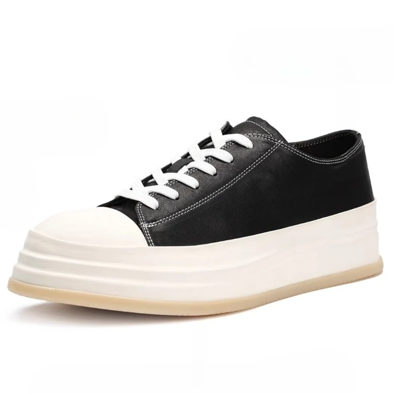 Horseskin Board Shoes for Men's Women's Horse Leather Casual Sports Shoes Comfortable Couple's Sneakers Height-increasing Shoes