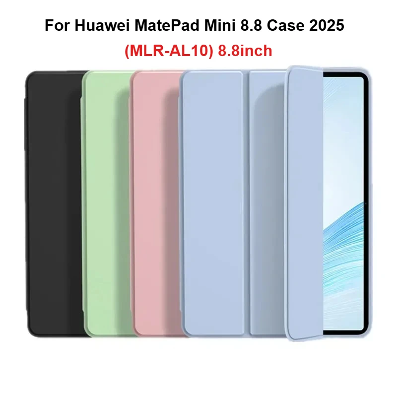 

Чехол для Huawei MatePad Mini 8.8 2025 MLR-AL10, мягкая задняя крышка из ТПУ, откидная подставка-трифолд для планшетов MatePad Mini 8.8 дюймов