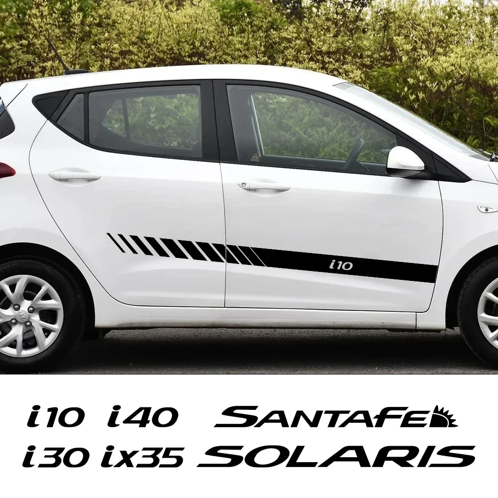 

Car Door Side Sticker Auto Stripes Vinyl Tuning Decor Decal For Hyundai i20 i10 i40 Santafe IX35 Solaris I30 IX20 IX35 GDI Azera