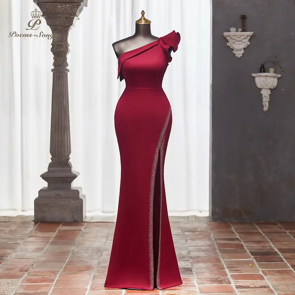 

Customized Stunning One-Shoulder Mermaid Dress with Floral Accent vestidos de fiestas elegantes mujer Dresses gala