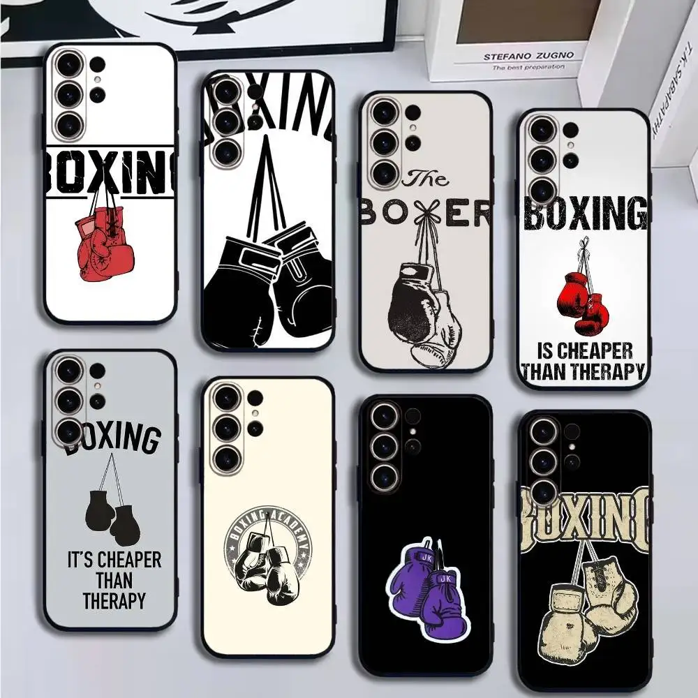 

Boxing Gloves Phone Case For SamsungS25,24,21,22,23,30,Ultra,20,Plus,Fe,Lite,Note,10,9,Soft Black Cover
