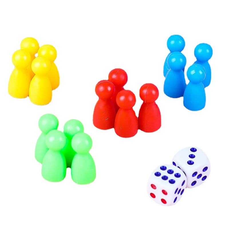 16Pcs Children's Humanoid Acrylic Puzzle Game Board Game Chess Pieces Humanoid Checkers Pieces Flying Chess