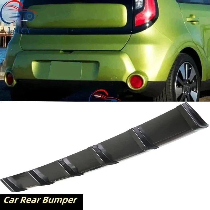 LAICY For K-ia Soul 2010-2025 Car Rear Bumper Side Diffuser Lip Spoiler Splitter Spoiler Shark 6 Fins Wing Body Kit Black