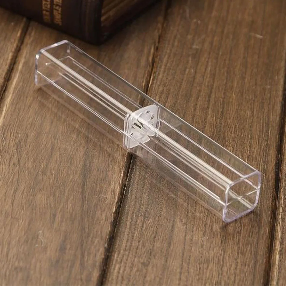 

20Pcs Practical High Transparency Clear Square Pen Organizer Box Creative Plastic For Writing Tools Small Supplies