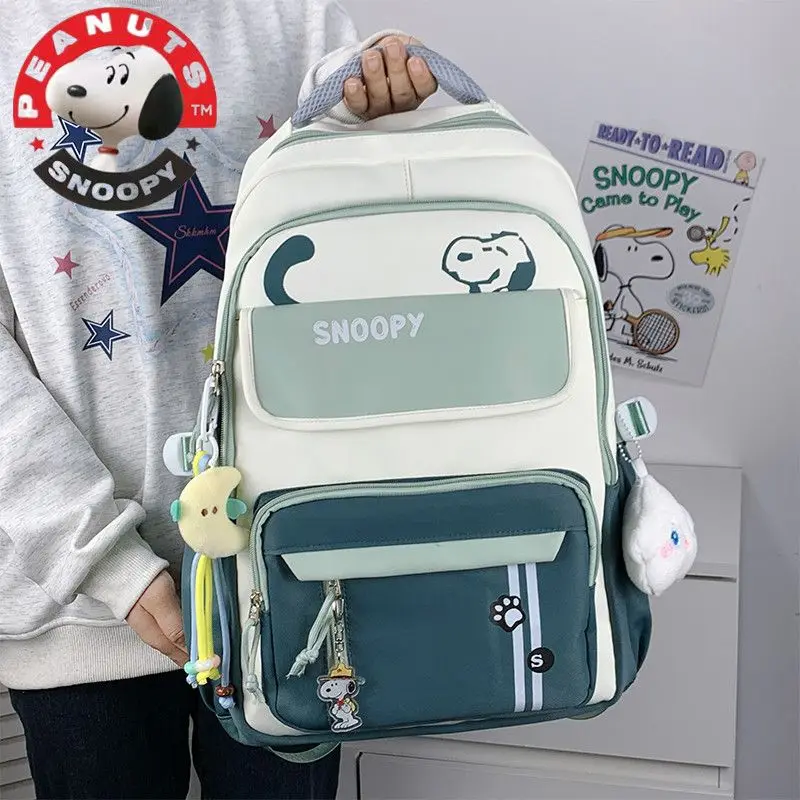 Snoopy cartoon anime schoolbags for men and women students trendy fashion large capacity burden reduction backpack wholesale