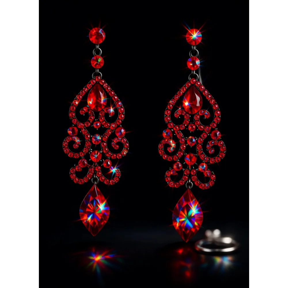 

Серьги-подвески в стиле ар-деко с цветочным узором и кристаллами для свадеб