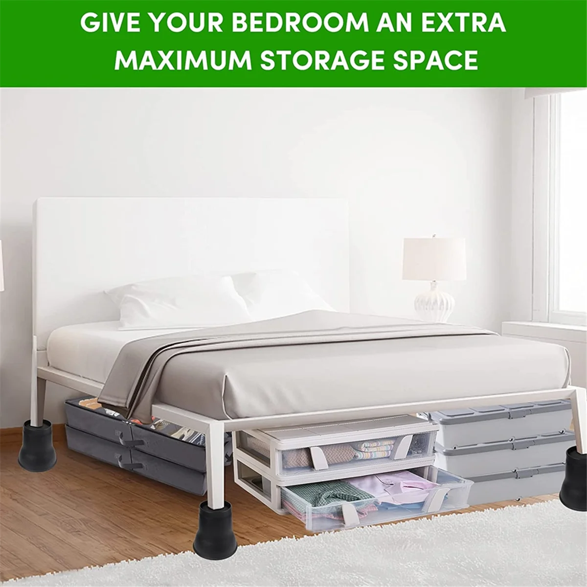 A04I 4 PCS Cama Risers 6 Polegada Heavy Duty Redondo Móveis Risers para Cama Mesa Sofá Cama Elevadores Risers