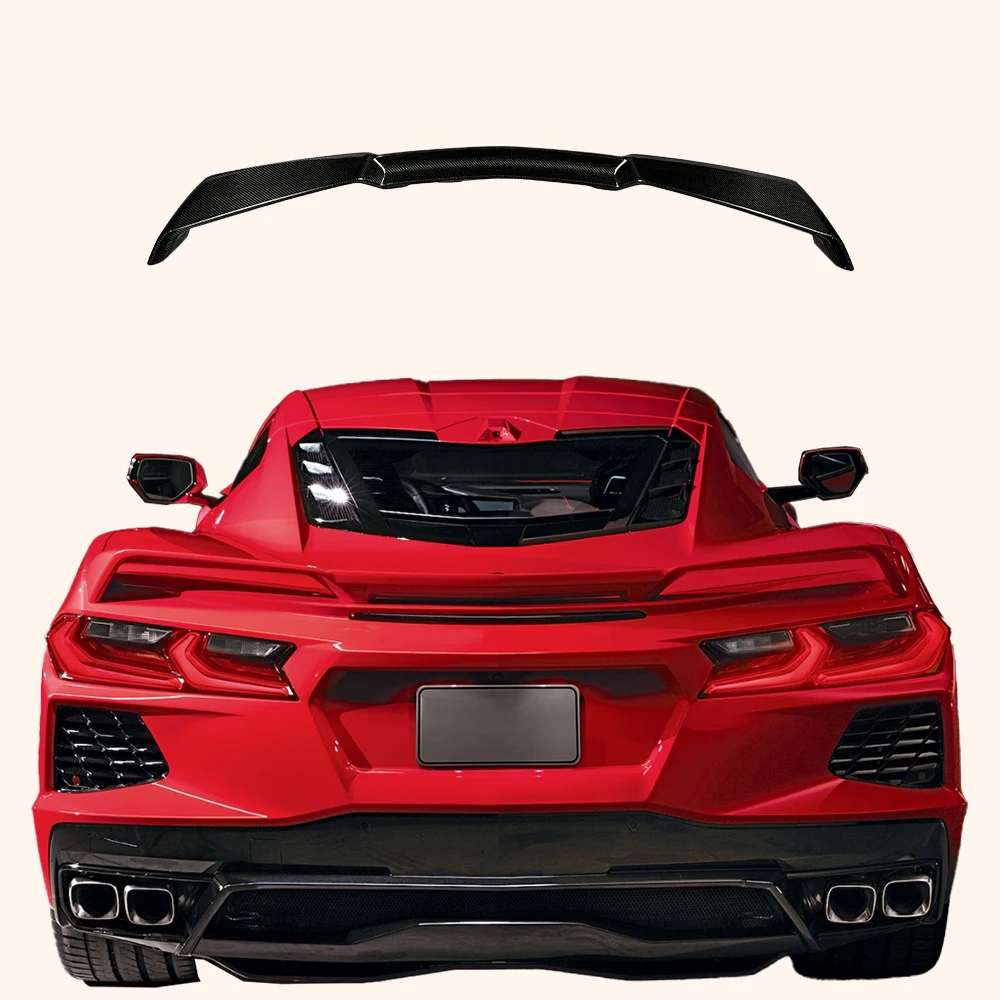 

For Chevrolet Corvette C8 2020-2024 Carbon Fiber OE Style Rear Trunk Spoiler Wing