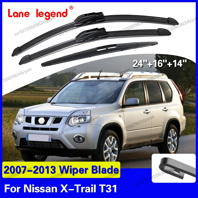 

Car LHD Front Rear Wiper Blades For Nissan X-Trail T31 2007-2013 Accessories Window Windscreen Windshield 2008 2009 2010 2011